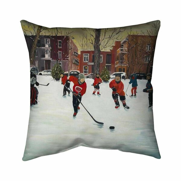 Begin Home Decor 26 x 26 in. Young Hockey Players-Double Sided Print Indoor Pillow 5541-2626-SP67
